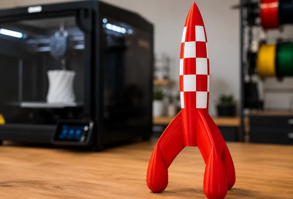 Détail des finitions d’un objet personnalisé fabriqué en impression 3D