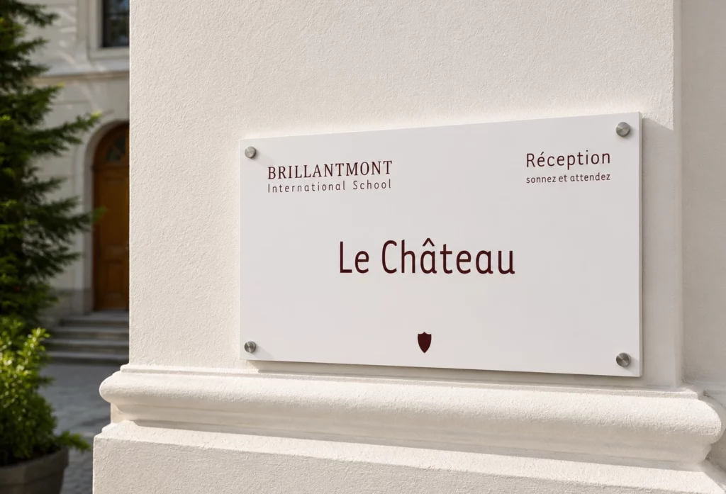 Plaque d'identification installée à l'entrée d'un bureau dans un environnement professionnel.