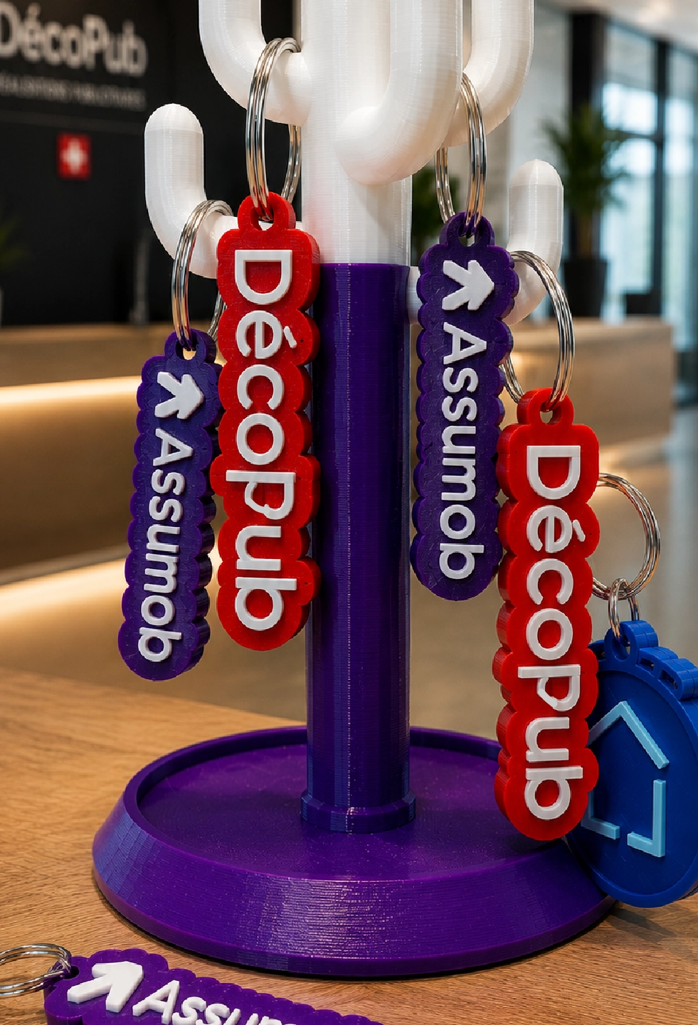 Collection de porte-clés personnalisés réalisés en impression 3D