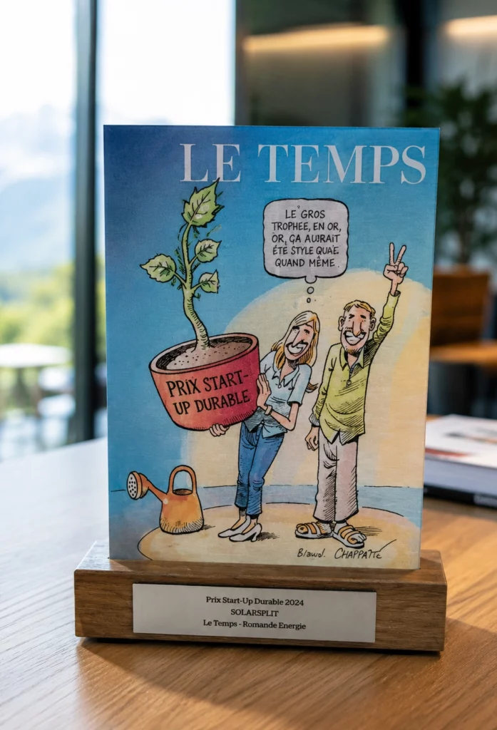 Trophée personnalisé en bois avec gravure au laser et impression couleur